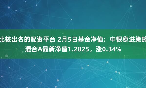 比较出名的配资平台 2月5日基金净值：中银稳进策略混合A最新净值1.2825，涨0.34%